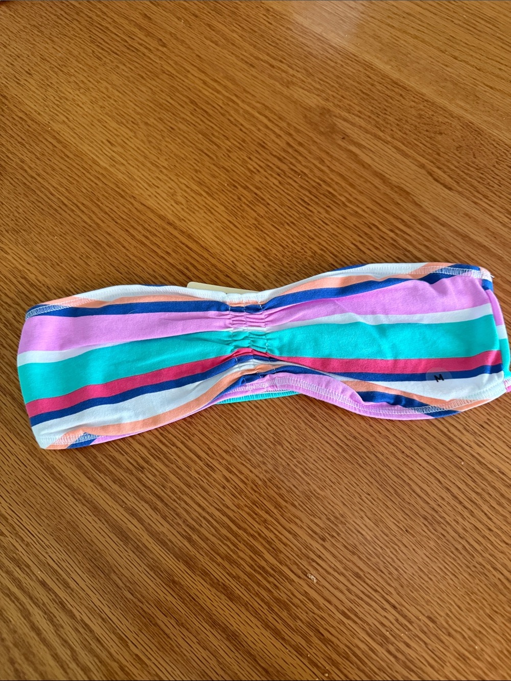 aerie Juniors Striped Bandeau in Pink, Teal & Coral